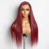 Maganda Rain 24 Zoll Burgunderrot Glatt 13x4 Lace Front Perücke